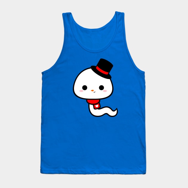 Cute Kawaii Sperm Snowman Tank Top by alien3287